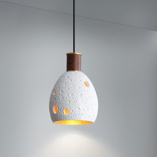 Nordic Vintage Resin Dome Brass 1-Light Pendant Light