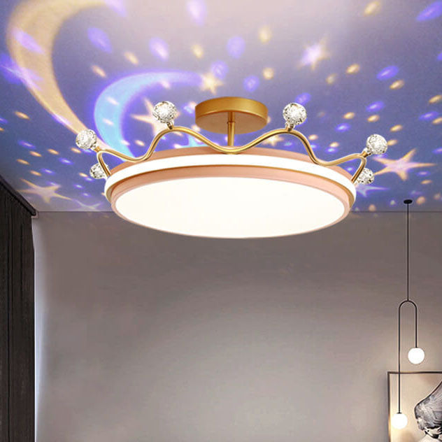 Zeitgenössische kreative Kinder Krone Eisen Acryl LED Deckenleuchte für das Schlafzimmer 