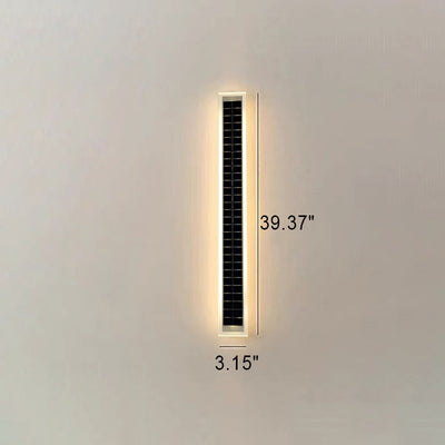 Minimalist Outdoor Solar Rectangular Strip Waterproof Patio LED Wall Sconce Lamp