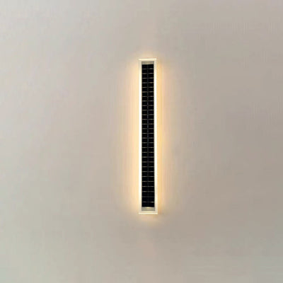 Minimalist Outdoor Solar Rectangular Strip Waterproof Patio LED Wall Sconce Lamp