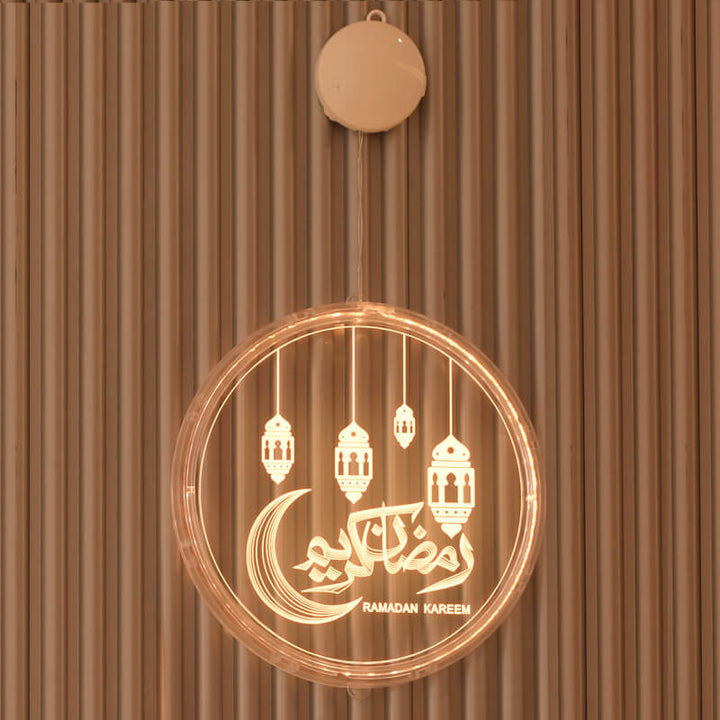 Luz Decorativa de Ventanas LED de Castillo de Luna de Eid Ramadan 