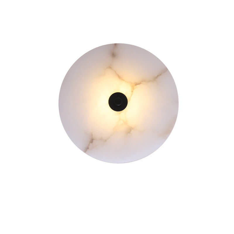 Modern Luxury Round Marble Iron LED Wall Sconce Lamp