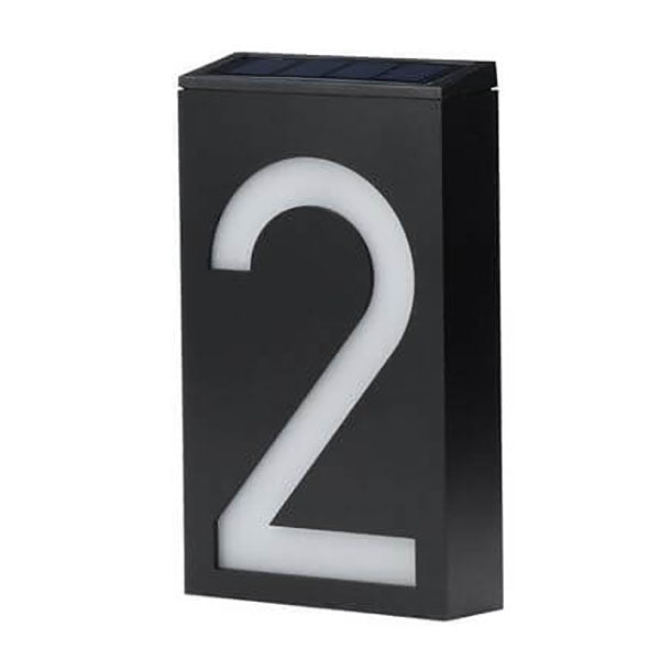 Moderne minimalistische rechteckige LED-Solar-Türschild-Wandleuchte aus ABS und PC für den Außenbereich, digitale Dekoration für Terrasse 