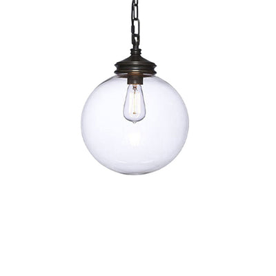 Vintage Minimalist Clear Glass Orb 1-Light Pendant Light