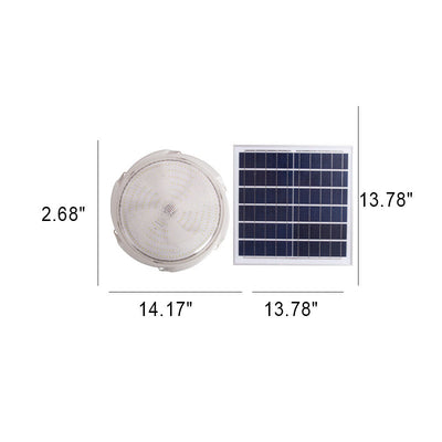 Modern Round Solar LED Remote Control Outdoor Indoor Flush Mount Lighting