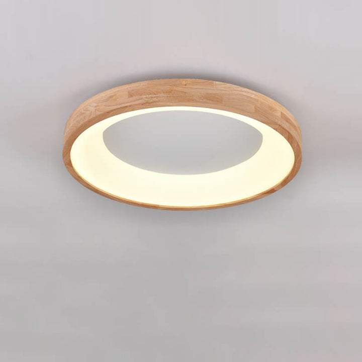 Nordic Minimalist Log Wood Round LED Deckenleuchte mit bündigem Einbau 