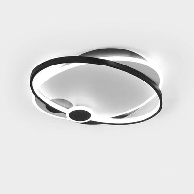 Moderne, minimalistische LED-Deckenleuchte mit ovaler Ringgeometrie 