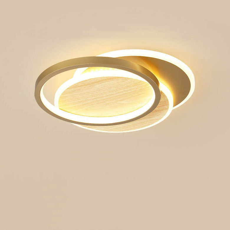 Nordic Modern Wrought Iron Circular LED Flush Mount Lighting