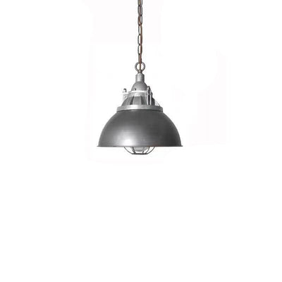 Vintage Industrial Aluminum Iron Glass Dome 1-Light Pendant Light