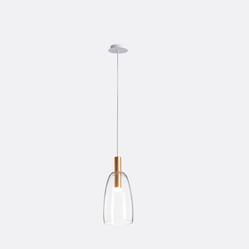 Minimalist Clear Glass Bell 1-Light LED Pendant Light