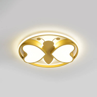 Creative Cartoon Butterfly Round LED  Flush Mount Ceiling Light