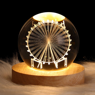 Kreatives dekoratives Sternensystem Kristallkugel USB LED Nachtlicht Tischlampe