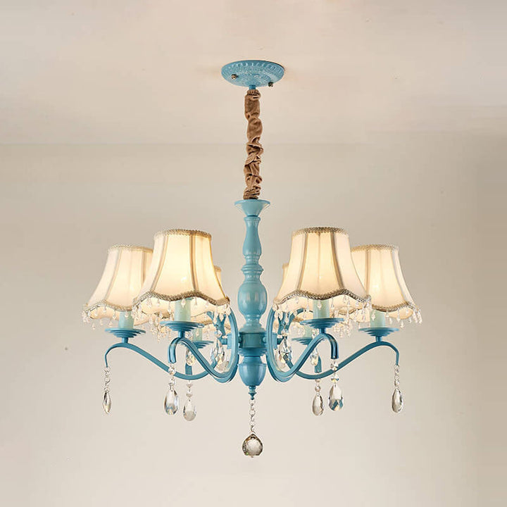 Modern Creative Cone Iron Crystal Fabric 5/6/8 Light Chandelier