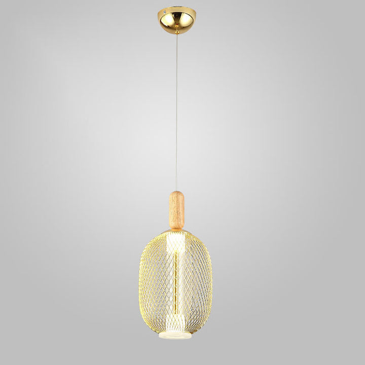 Moderne LED-Pendelleuchte mit Glasmaschenschirm 