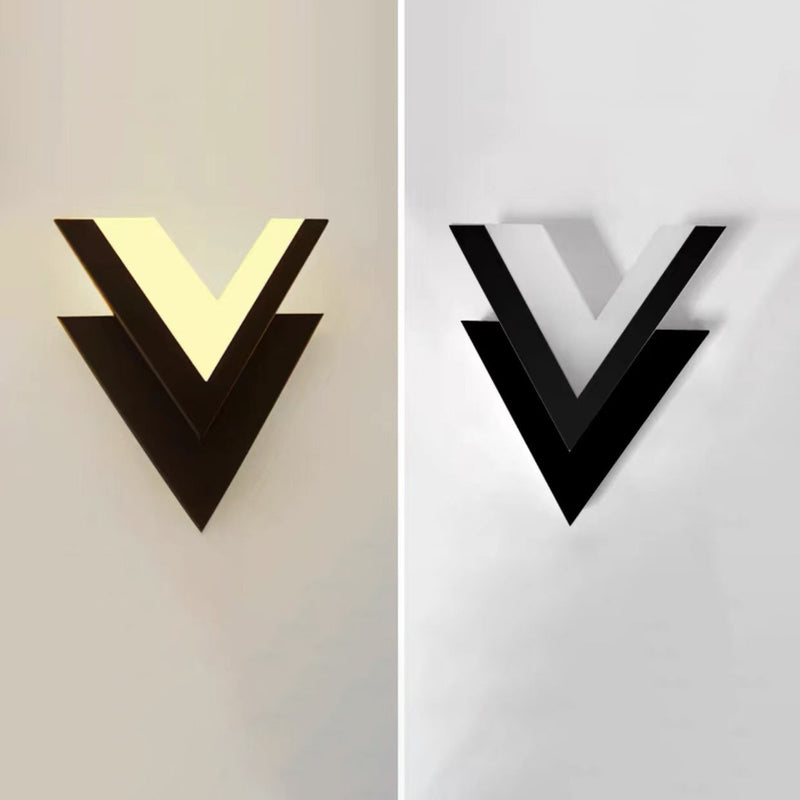 مصباح حائط LED أكريليك بتصميم حديث بسيط على شكل حرف V لغرفة النوم 