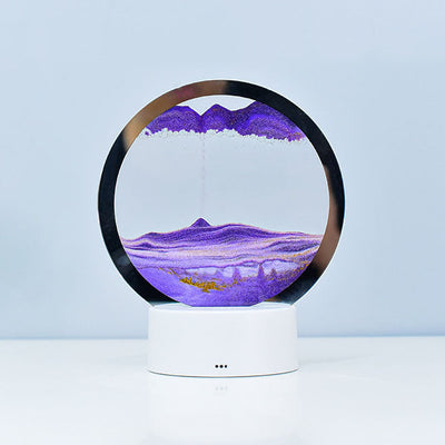 Lampe de table Creative Round Hourglass Quicksand 3D LED Night Light 