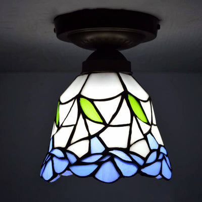 Traditional European Tiffany 1-Light Wall Sconce Lamp For Bedroom