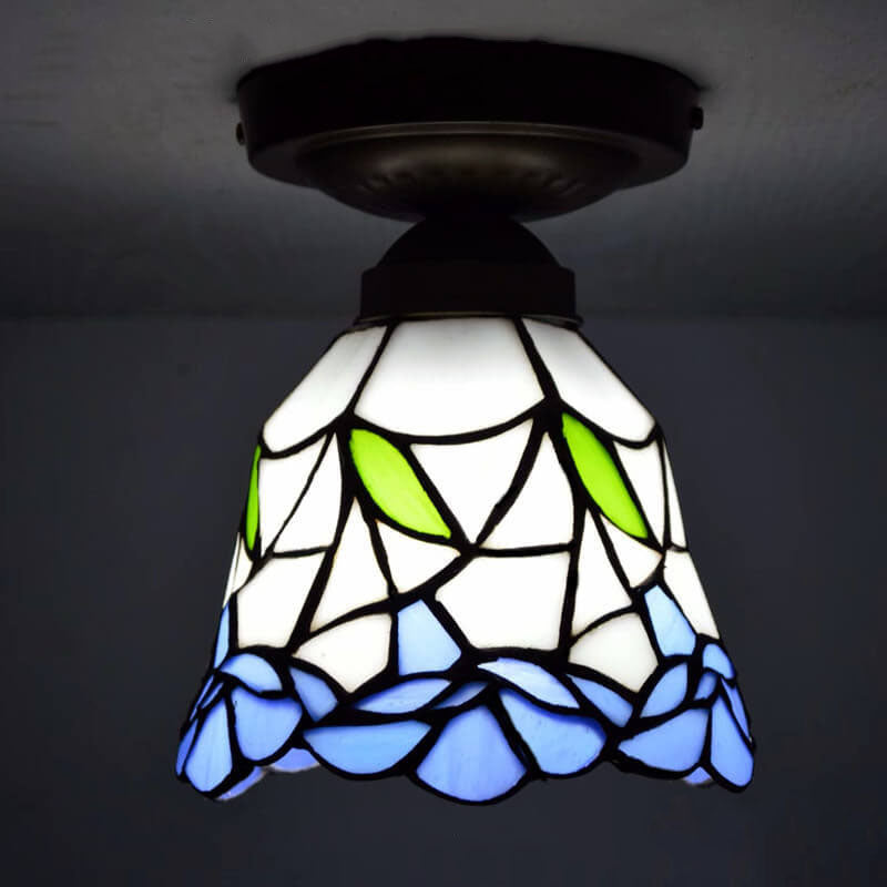 Traditional European Tiffany 1-Light Wall Sconce Lamp For Bedroom