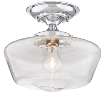Nordic Simple Drum Jar Glass 1-Light Semi-Flush Mount Ceiling Light