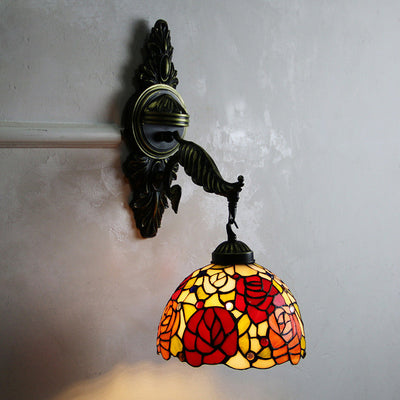 Vintage Stained Glass Tiffany Multi Style 1-Light Wall Sconce Lamp