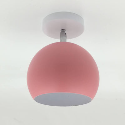 Nordic Macaron Dome 1-Light Semi-Flush Mount Ceiling Light