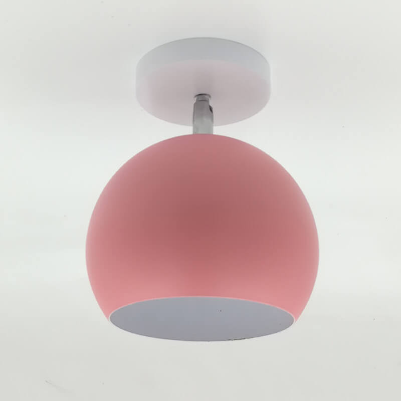 Nordic Macaron Dome 1-Light Semi-Flush Mount Ceiling Light