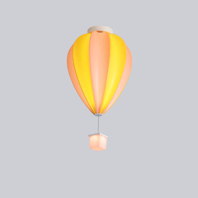 Cartoon Creative PE Hot Air Balloon LED Semi-Flush Mount Ceiling Light