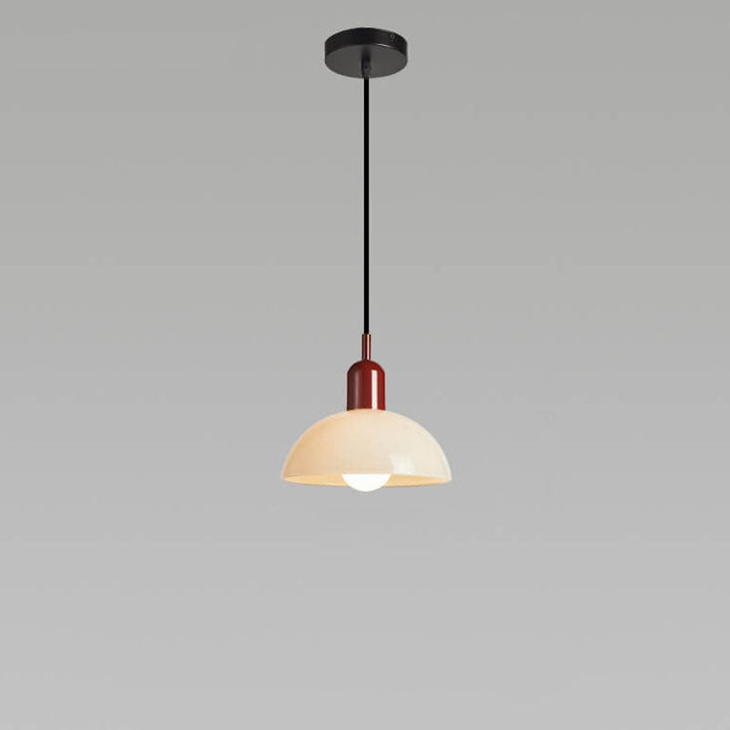 Modern Minimalist Glass Hemisphere 1-Light Pendant Light