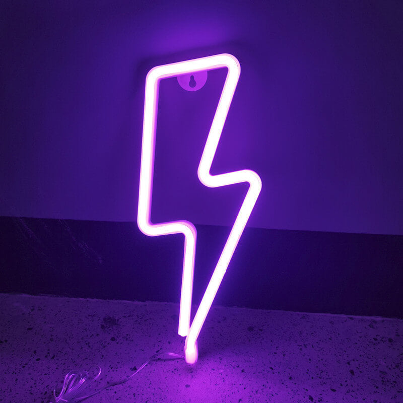 Creative Neon Lightning Shapes Color LED Battery/USB Decorative Light