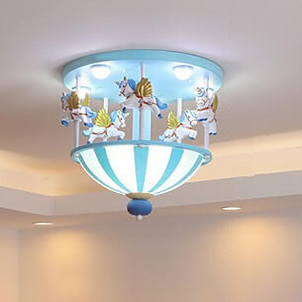 Cartoon Creative Carousel Flush Mount Ceiling Light