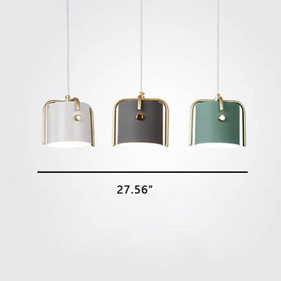 Nordic Minimalist Solid Color Wrought Iron 1/3-Light Island Light Pendant Light