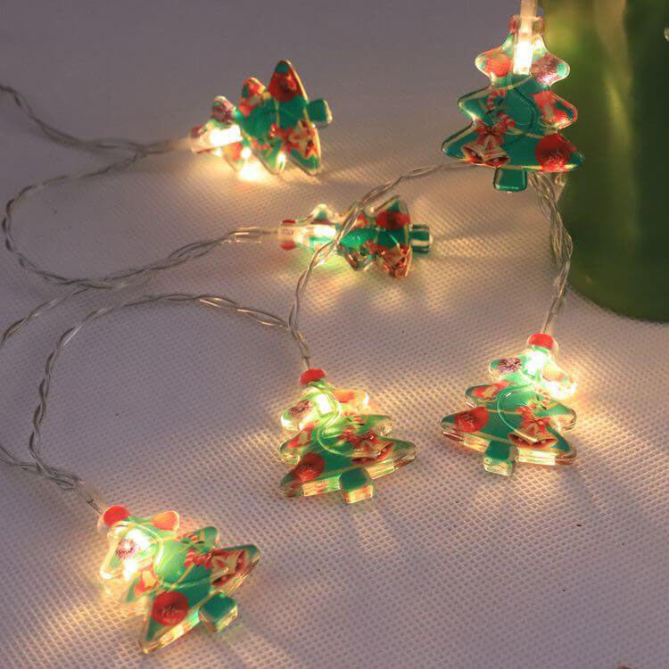 Guirlande lumineuse LED décorative à piles Père Noël de Noël 