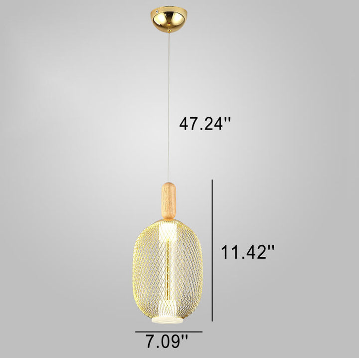 Moderne LED-Pendelleuchte mit Glasmaschenschirm 