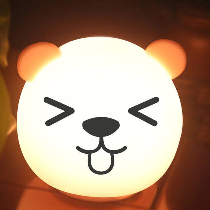 Lampe de table LED en silicone colorée avec animal de dessin animé 