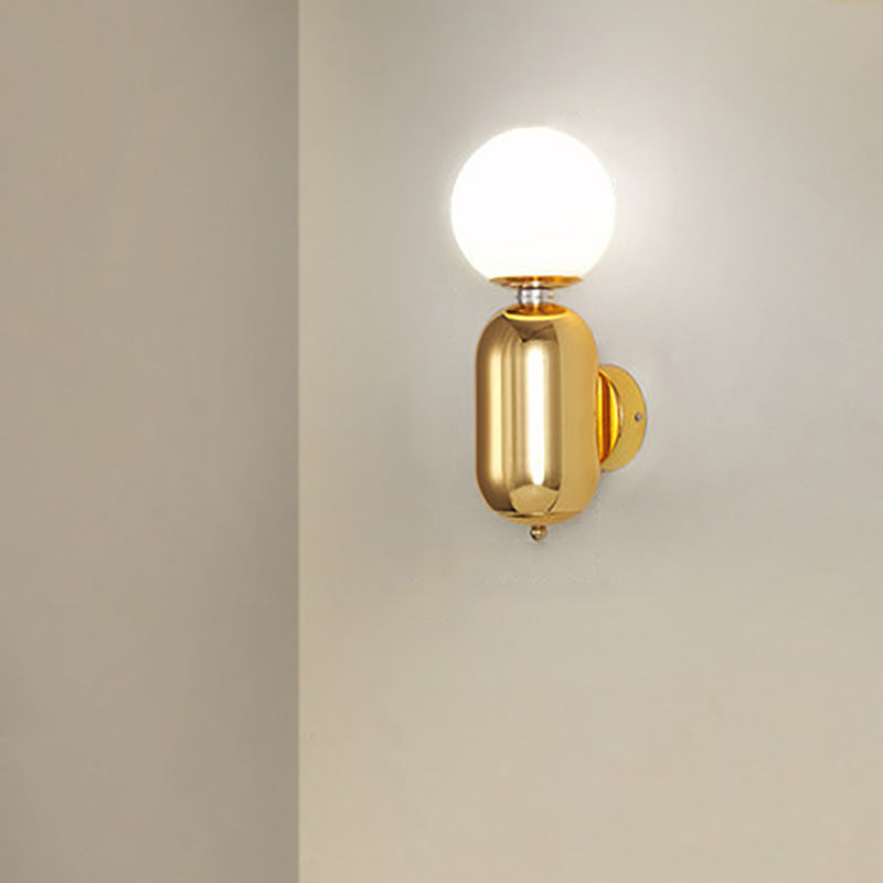 Nordic Creative Cylindrical Glass Orb 1-Light Wall Sconce Lamp