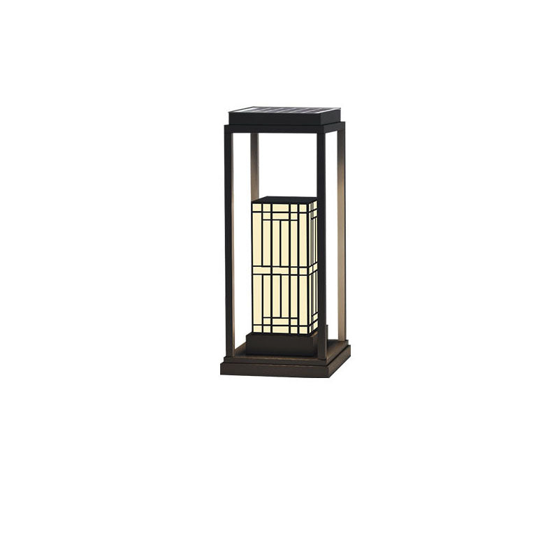 Luz exterior para jardín de césped impermeable con LED solar de mármol de acero inoxidable retro moderno 