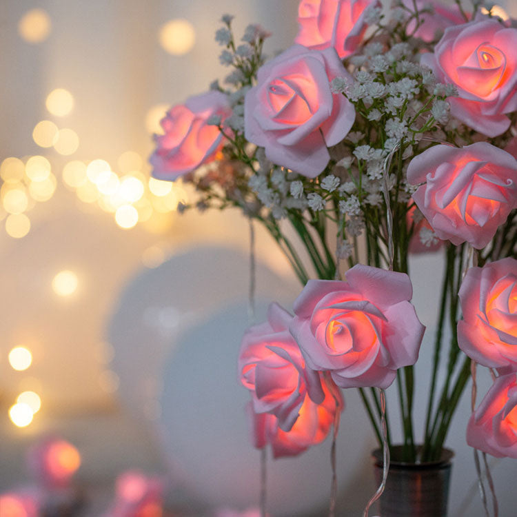 Décoration de vacances Rose créative moderne PV bulle Mu LED guirlandes lumineuses 