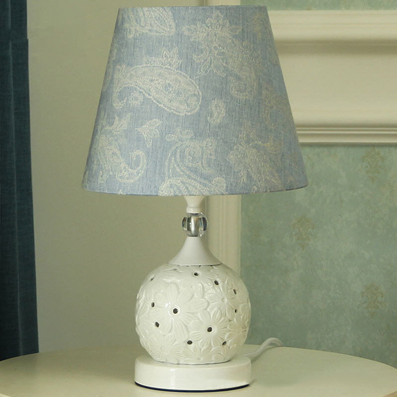 Lampe de Table en Céramique Minimaliste Européenne avec Télécommande et Variation de Lumière 1 Lumière 