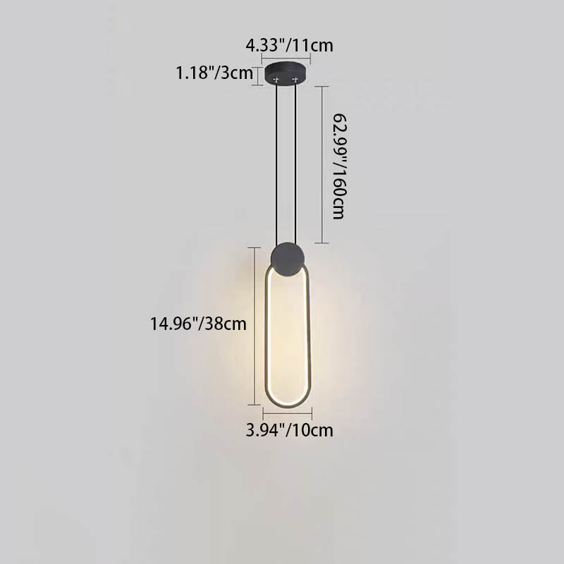 Modern Minimalist Iron Silicone Geometric Round Frame LED Pendant Light for Bedroom