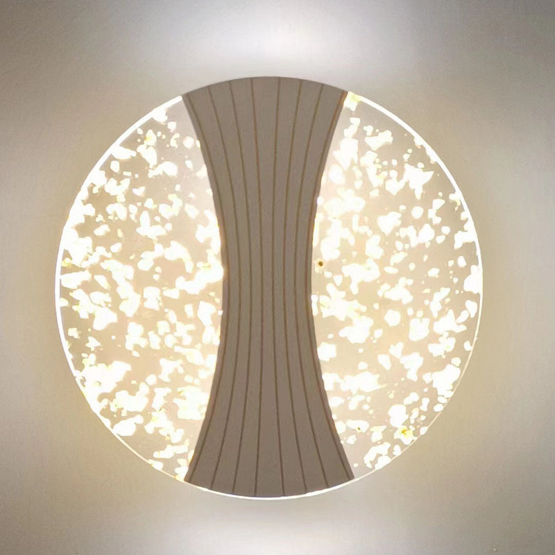 Applique Murale LED en Acrylique avec Matériel en Diamant Rond Minimaliste Moderne pour Chambre 