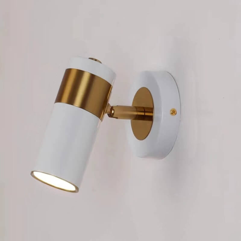 Applique Murale de Lecture à 1 Lumière avec Spot Cylindrique Plaqué de Simplicité Moderne 