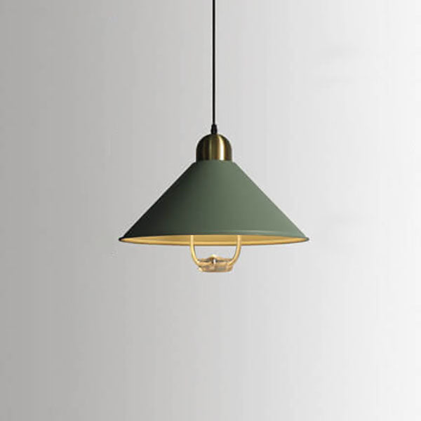 Lampe suspendue télescopique à LED avec abat-jour conique macaron moderne 