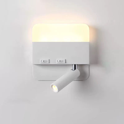 Modern Minimalist Round Square Acrylic Aluminum LED Reading Wall Sconce Lamp