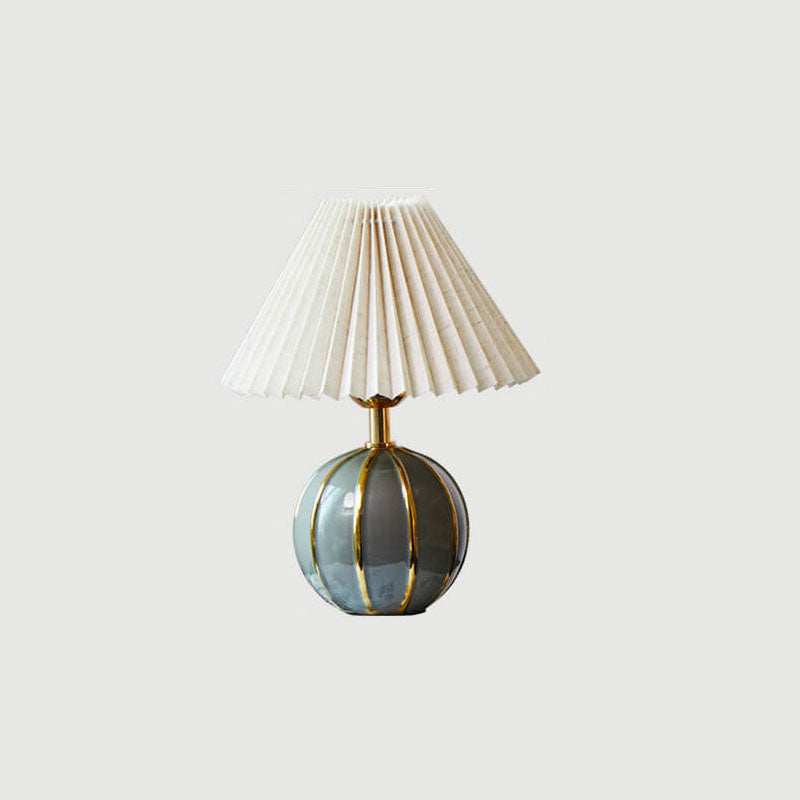European Vintage Ceramic Fabric 1-Light Table Lamp