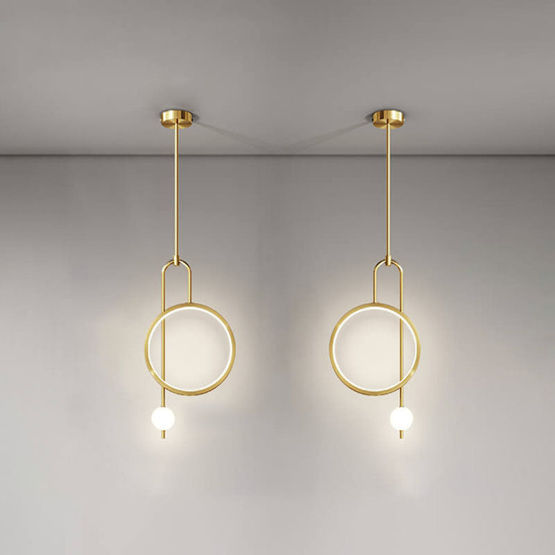 European Minimalist Light Luxury Circular Hardware Acrylic LED Chandelier