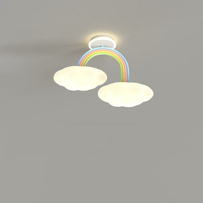 Modern Cream Rainbow Iron Rotomolded LED Semi-Flush Mount Ceiling Light