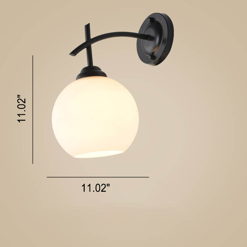 Contemporary Retro Rustic Iron Glass 1-Light Wall Sconce Lamp