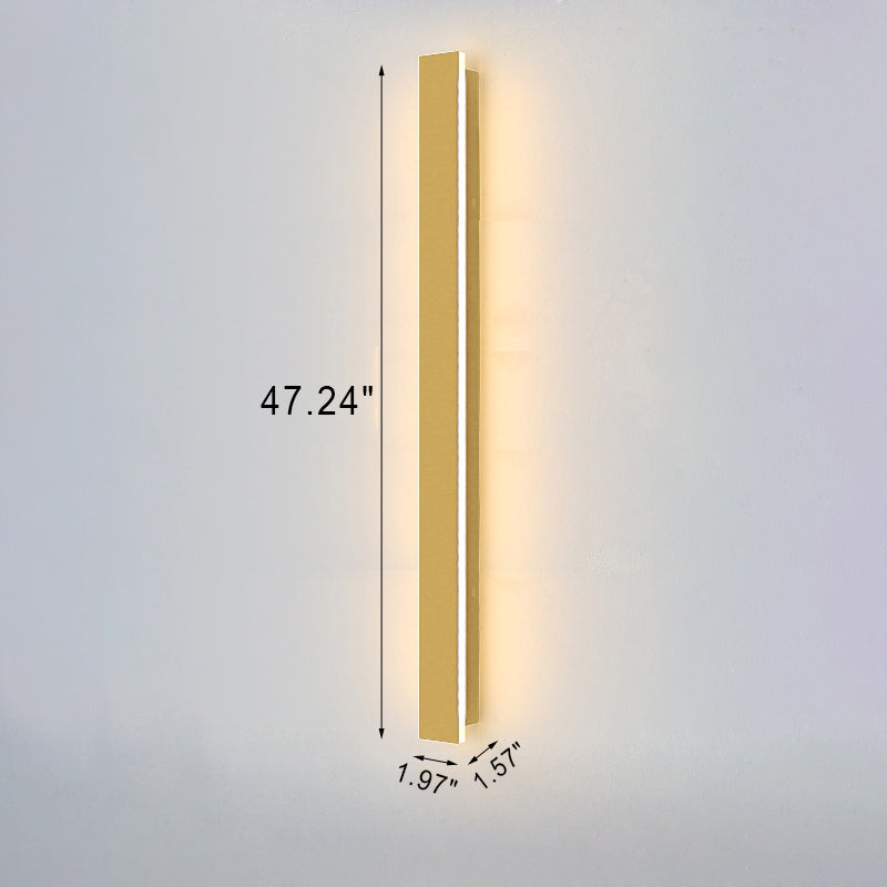 Outdoor Modern Simple Gold Long Strip Acrylic Iron Waterproof LED Wall Sconce Lamp