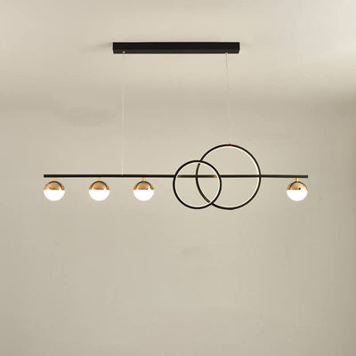 Modern Luxury Long Strip Round Globe Design LED Island Light Chandelier