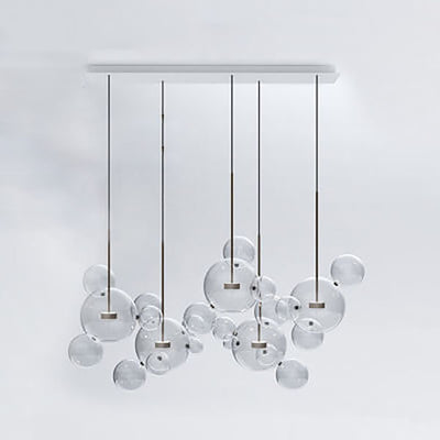 Modern Atom Mickey Head Bubble Glass Ball 1-Light LED Pendant Light